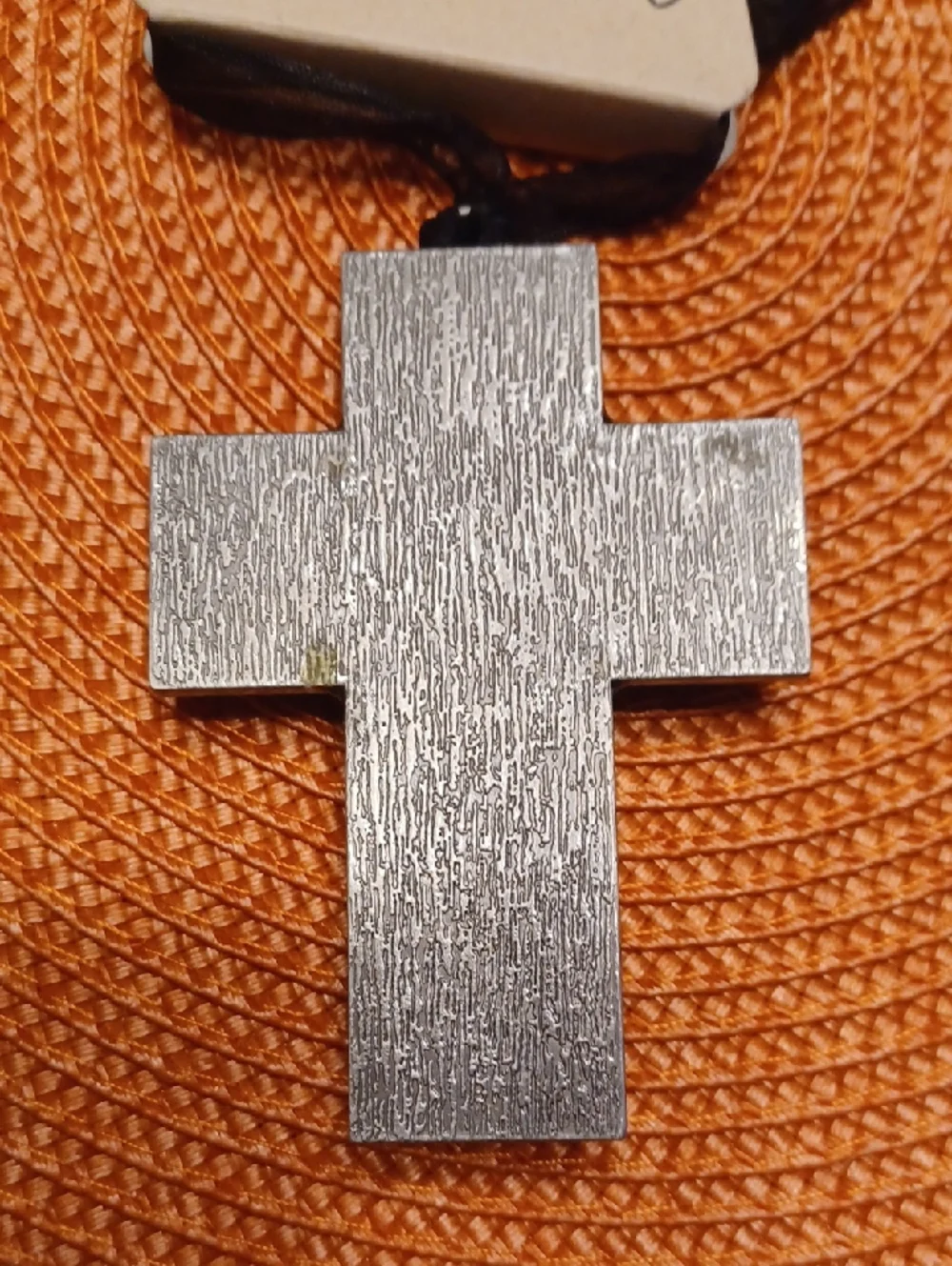 Jouel Jeweled Stone Cross Pendant Necklace - Black and Tan NWT - Picture 7 of 10